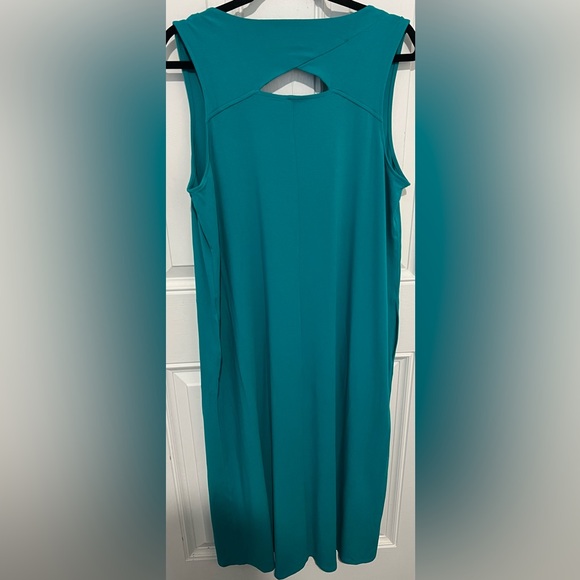 J. Jill Wearever Collection Maxi Dress  Stretch Teal Sz Large Petite Flowy NWT! - Picture 12 of 14